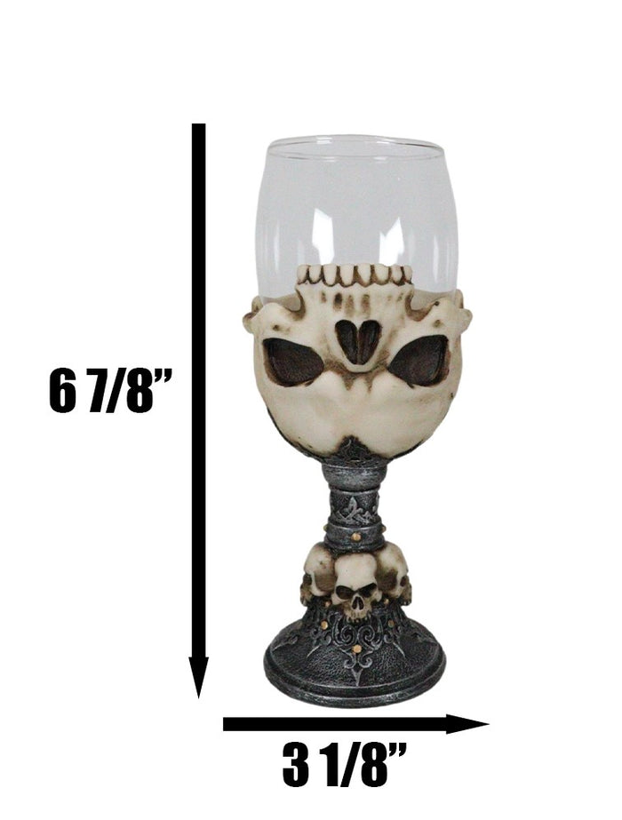 Ebros Gift Death Inverted Half Skull Graveyard Labyrinth Skeleton Wine Goblet Glass Chalice