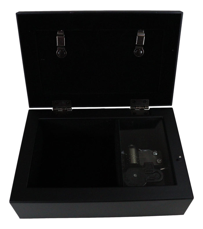 Ebros Gift December Blue Zircon Birthstone Self Esteem Sweetness Black Musical Trinket Box