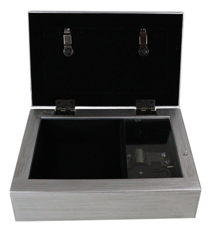 Ebros Gift December Blue Zirconia Sweetness Joy Birthstones Silver Tone Musical Trinket Box