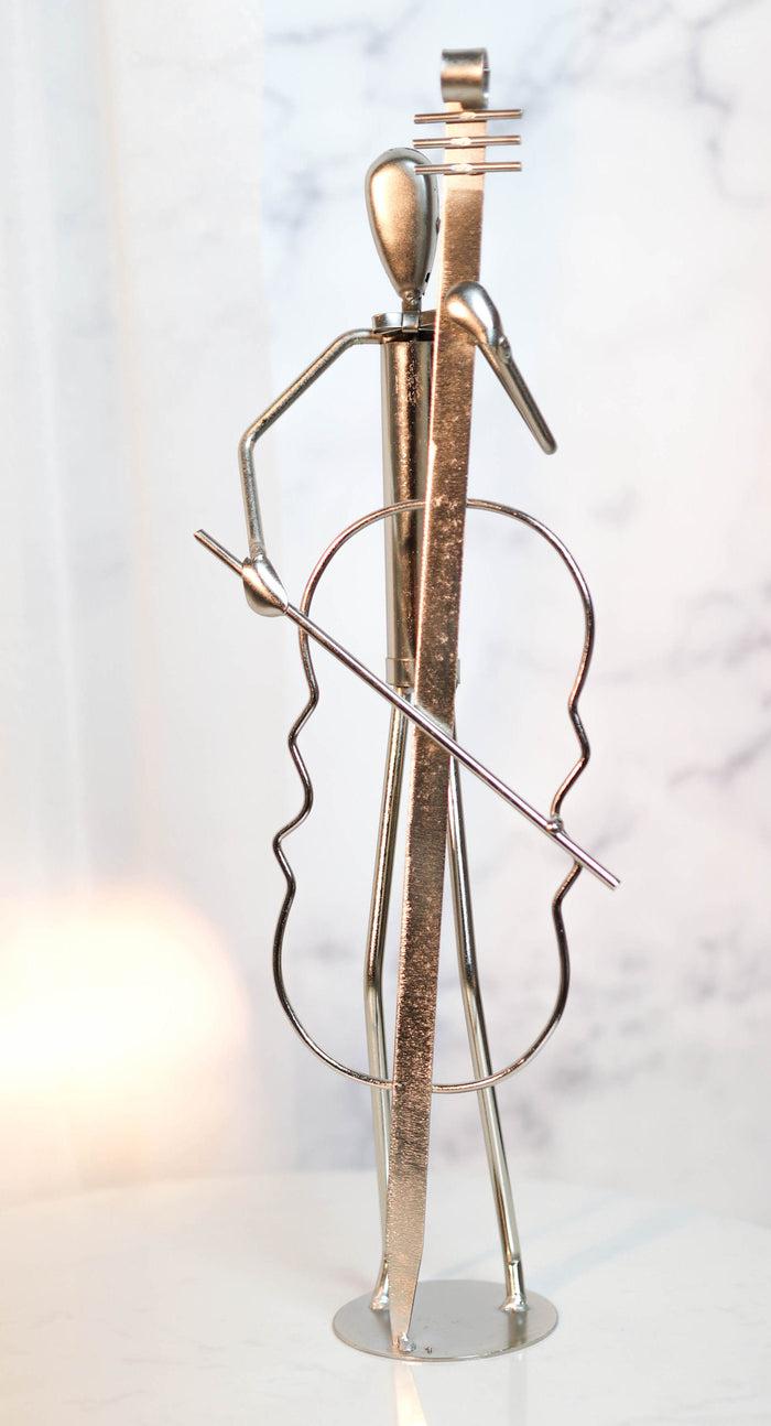 ebros gift Decorative Hand Made Recycled Metal Cello Instrument Player Musician Statue