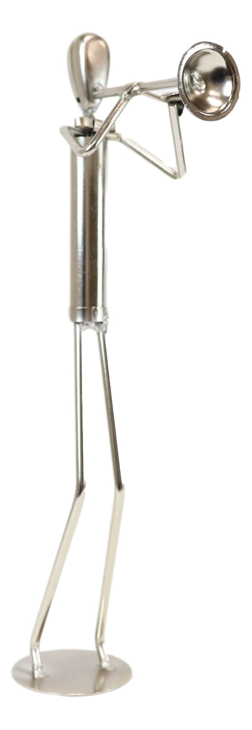 ebros gift Decorative Hand Made Recycled Metal Trumpet Instrument Player Musician Statue