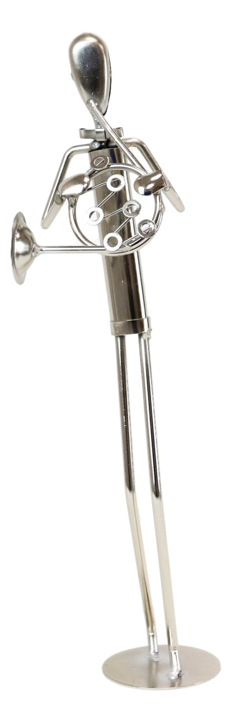 Ebros Gift Decorative Hand Made Recycled Metal Tuba Instrument Player Musician Statue