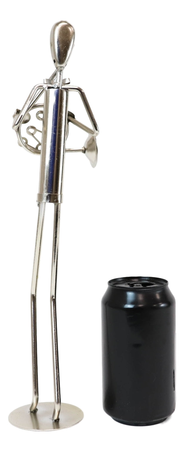 Ebros Gift Decorative Hand Made Recycled Metal Tuba Instrument Player Musician Statue
