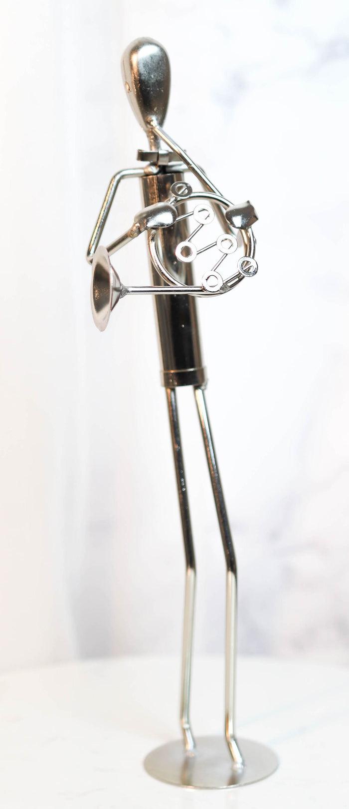 ebros gift Decorative Hand Made Recycled Metal Tuba Instrument Player Musician Statue