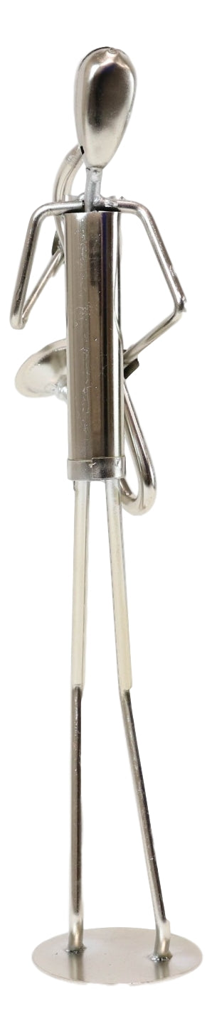 Ebros Gift Decorative Hand Made Recycled Steel Metal Saxophone Instrument Player Musician Statue