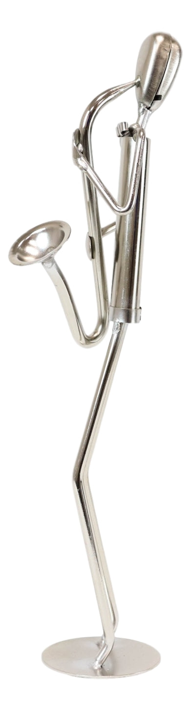 Ebros Gift Decorative Hand Made Recycled Steel Metal Saxophone Instrument Player Musician Statue