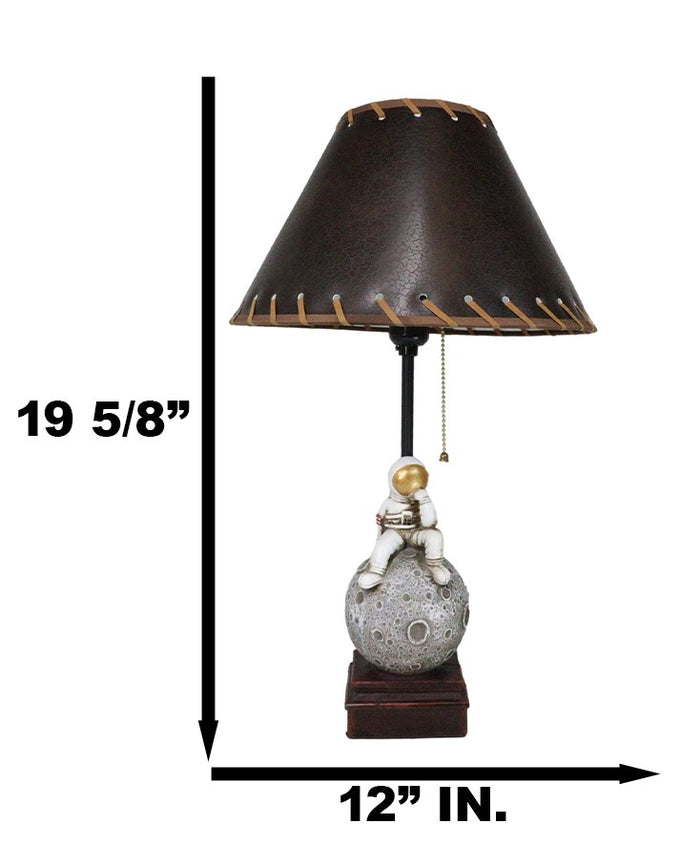 Ebros Gift Deep Space Exploration Astronaut Landing On Cratered Moon Desktop Table Lamp