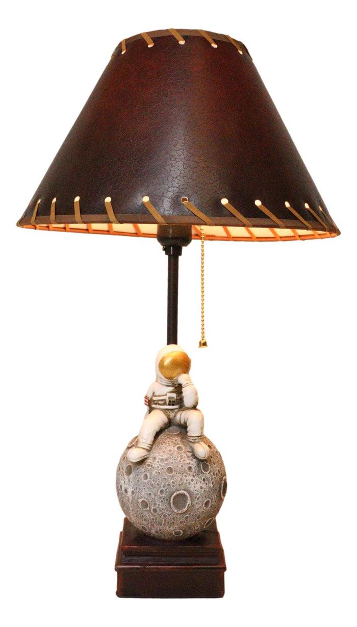 Ebros Gift Deep Space Exploration Astronaut Landing On Cratered Moon Desktop Table Lamp
