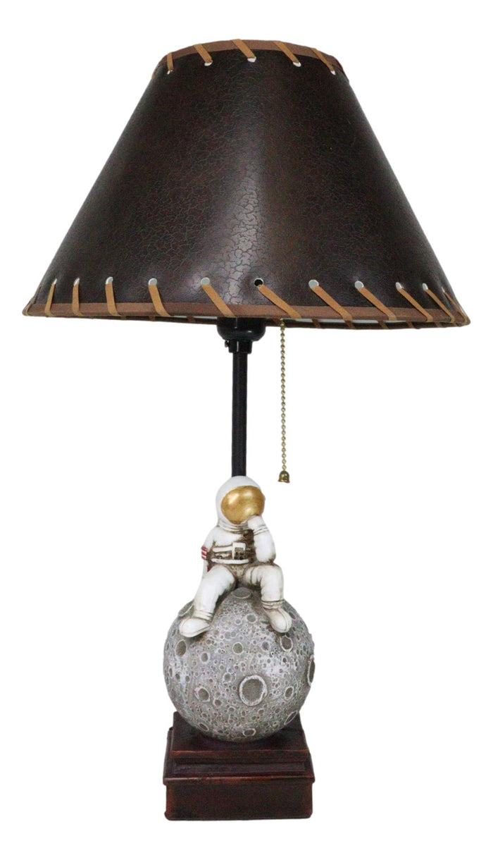 Ebros Gift Deep Space Exploration Astronaut Landing On Cratered Moon Desktop Table Lamp