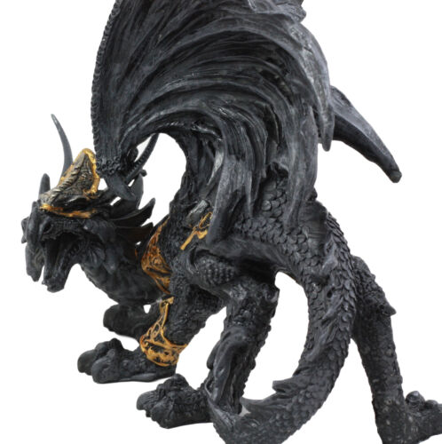 Ebros Gift Deimos Roaring Golden Armored Dragon Statue 8"Long Fantasy Collector Home Decor