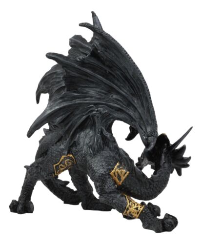 Ebros Gift Deimos Roaring Golden Armored Dragon Statue 8"Long Fantasy Collector Home Decor