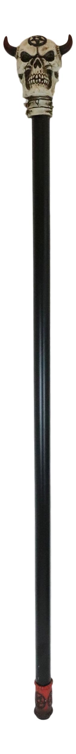 Ebros Gift Demon Horned Pentagram Skull Decorative Prop Walking Swagger Cane