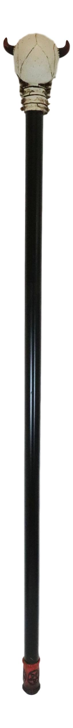 Ebros Gift Demon Horned Pentagram Skull Decorative Prop Walking Swagger Cane
