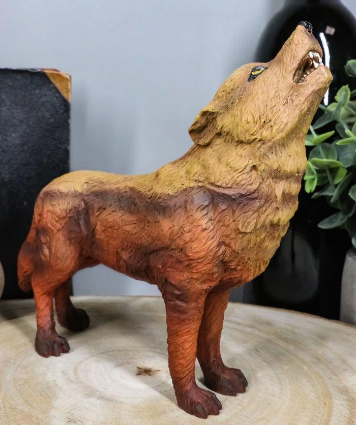 ebros gift Desert Grand Canyons Native Tribal Howling Wolf Totem Spirit Figurine 6.25"L