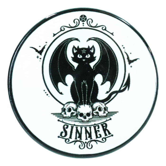 Ebros Gift Devil Black Cat Skulls Sinner Ceramic Coaster Set Of 4 Tiles With Cork Backing