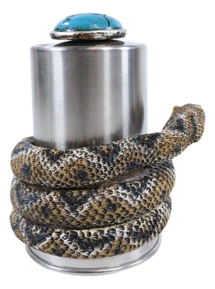 Ebros Gift Diamondback Rattlesnake Coiling Around Toothpick Holder Spring Barrel Holder