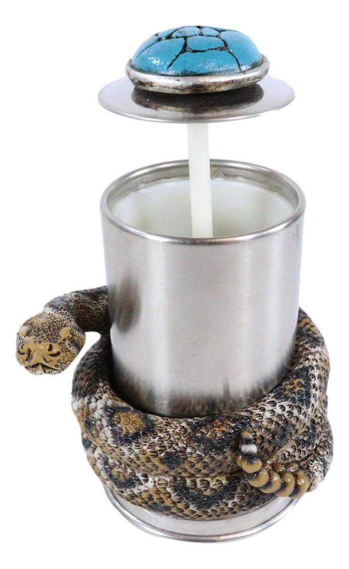 Ebros Gift Diamondback Rattlesnake Coiling Around Toothpick Holder Spring Barrel Holder
