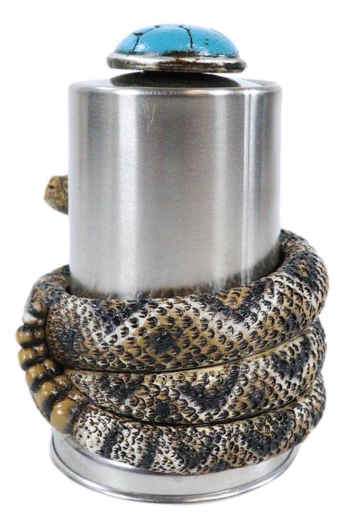 Ebros Gift Diamondback Rattlesnake Coiling Around Toothpick Holder Spring Barrel Holder