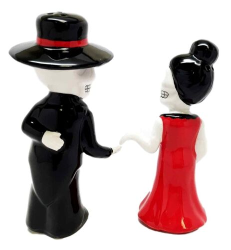 Ebros Gift Dias De Los Muertos Wedding Dance Sugar Skulls Ceramic Salt Pepper Shakers