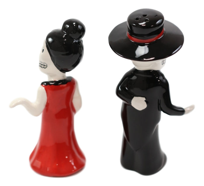 Ebros Gift Dias De Los Muertos Wedding Dance Sugar Skulls Ceramic Salt Pepper Shakers