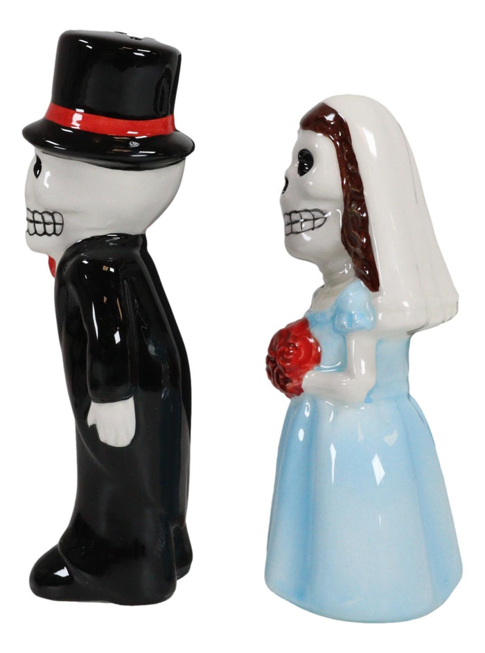 Ebros Gift Dias De Los Muertos Wedding Sermon Sugar Skulls Ceramic Salt Pepper Shakers