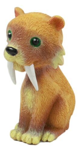 Ebros Gift "Diego" Cute Mini Sabre Tooth Tiger Cub Figurine 3.25"H Prehistoric Predator