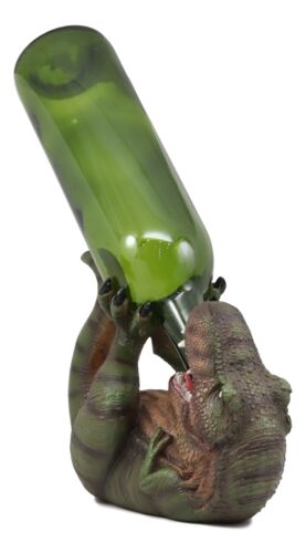 Ebros Gift Dino Wino Prehistoric Dinosaur Thirsty T-Rex Wine Bottle Holder 9.25"Long Trex