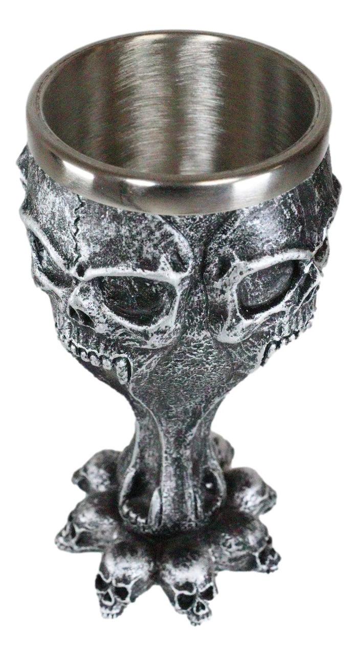 Ebros Gift Distorted Skull Alien Extra Terrestrial Fossil 5oz Wine Drink Goblet Chalice