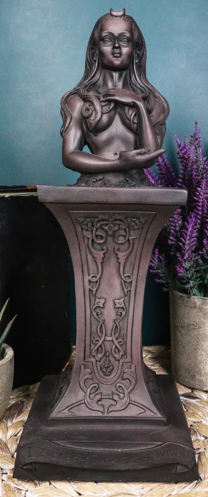 ebros gift Divine Wiccan Feminine Crescent Crowned Celestial Moon Goddess Herm Sculpture