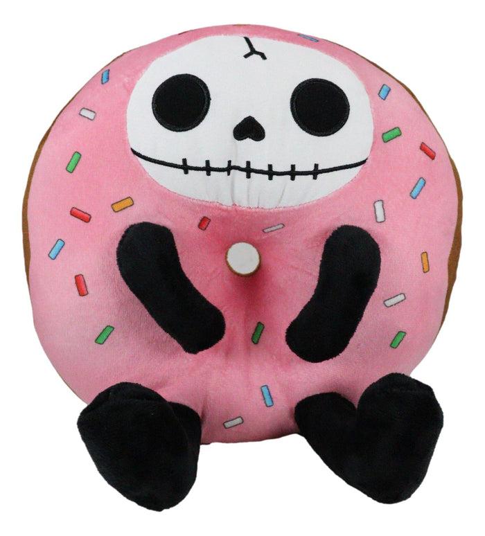 Ebros Gift Donatsu Strawberry Sprinkles Donut Furrybones Skeleton Plush Toy Doll Furry Bone
