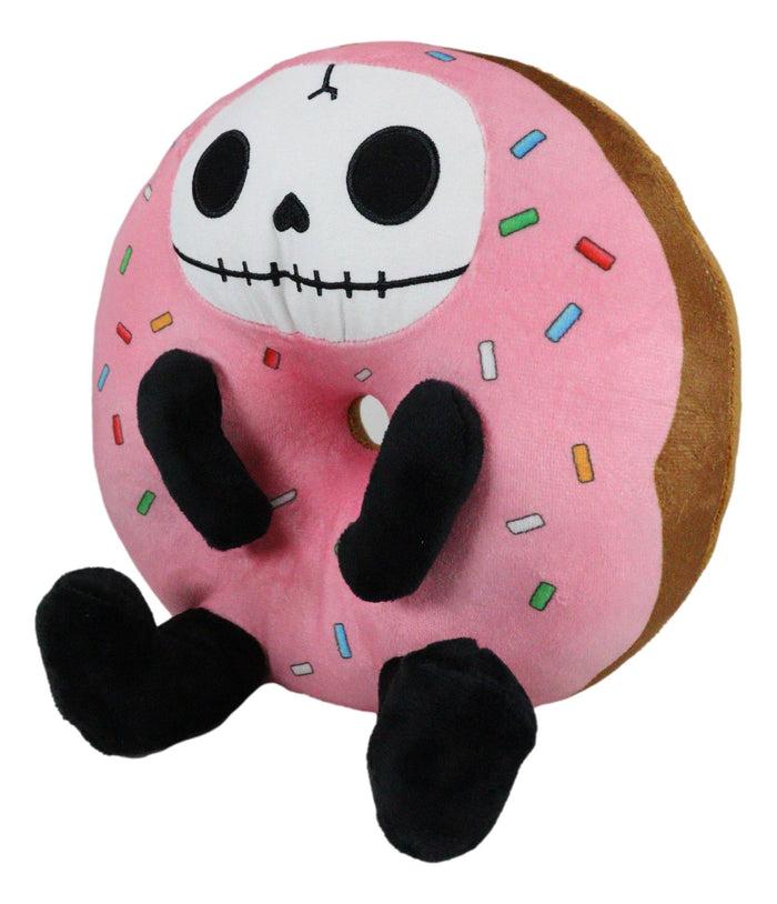 Ebros Gift Donatsu Strawberry Sprinkles Donut Furrybones Skeleton Plush Toy Doll Furry Bone