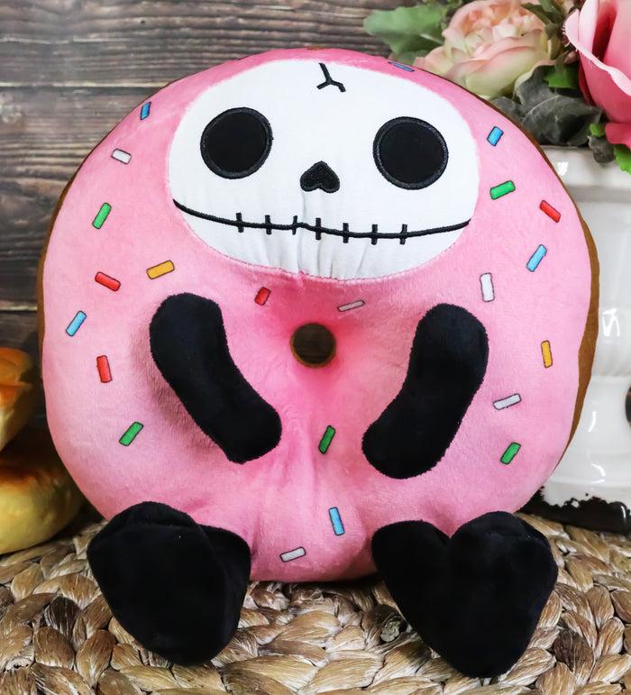 ebros gift Donatsu Strawberry Sprinkles Donut Furrybones Skeleton Plush Toy Doll Furry Bone