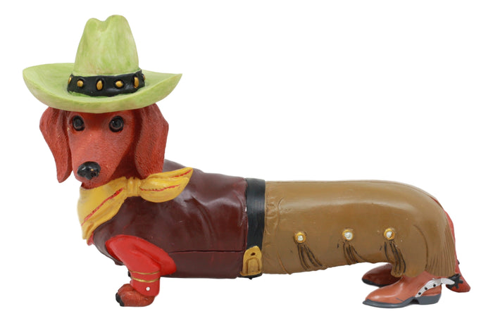 Ebros Gift Doxie Collection Wild West Western Cowboy Dachshund Figurine 6"L Desert Sherrif