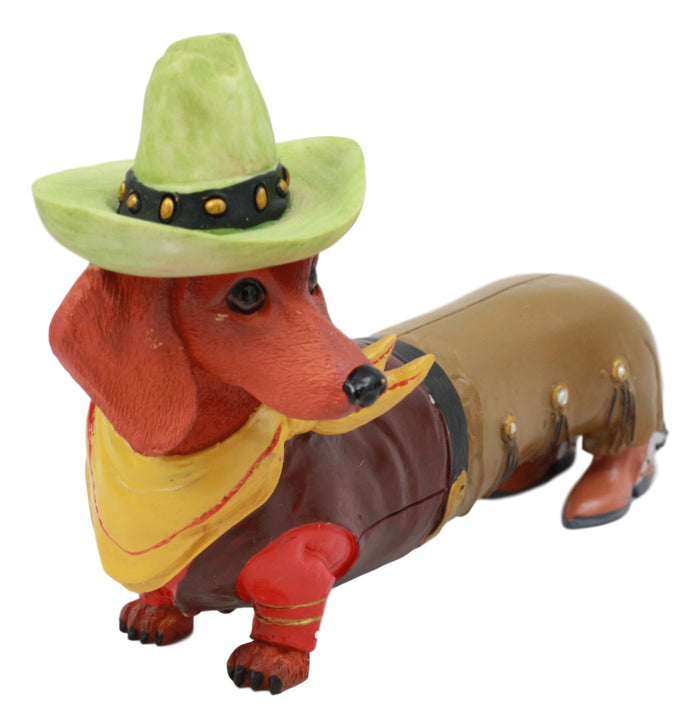 Ebros Gift Doxie Collection Wild West Western Cowboy Dachshund Figurine 6"L Desert Sherrif