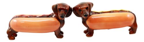 Ebros Gift Doxies Hot Dog Sausage Wiener Dachshunds Salt And Pepper Shakers Magnetic Set
