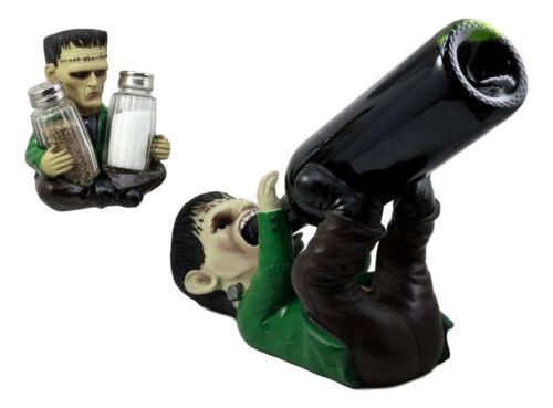 Ebros Gift Dr Victor Frankenstein Wine Holder And Salt Pepper Shakers Holder Figurine Set