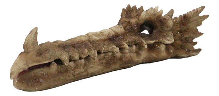 Ebros Gift Dragon Fossil Skull Skeleton Incense Burner Box With Purple Faux Crystal Geode