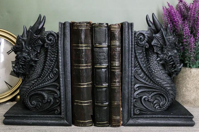 ebros gift Dragonstone Gothic Guardian Of Bibliography Dragon Bookend Set of Two Figurine