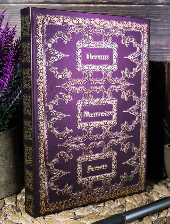ebros gift Dreams Memories Secrets Floral Scroll Art Embossed Blank Page Journal Book