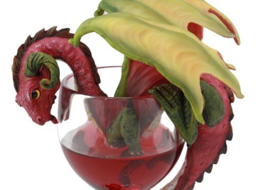 Ebros Gift Drunken Red Wine Spirit Dragon Statue Medieval Renaissance Fantasy Decor Figure