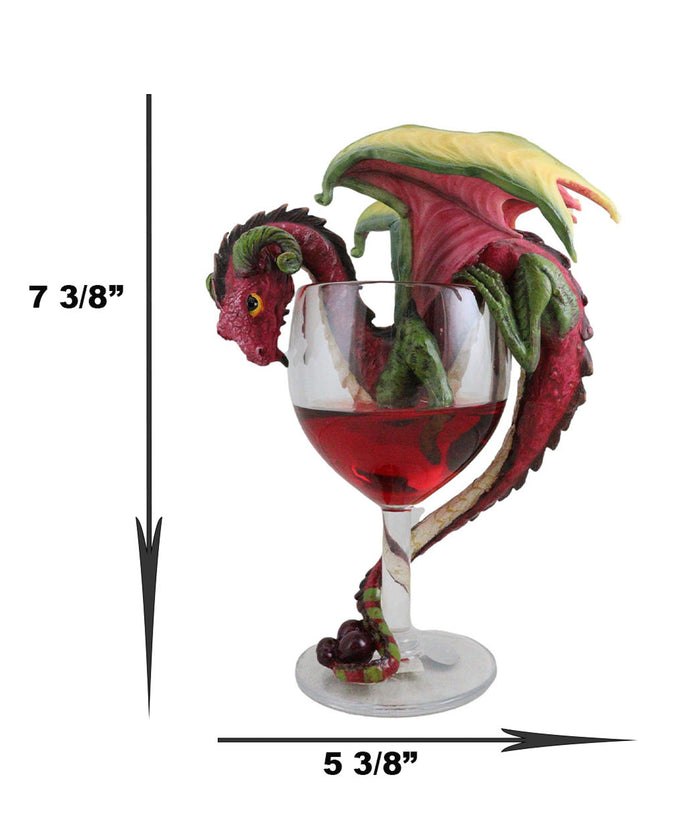 Ebros Gift Drunken Red Wine Spirit Dragon Statue Medieval Renaissance Fantasy Decor Figure