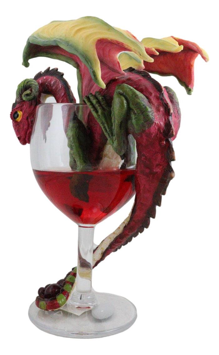 Ebros Gift Drunken Red Wine Spirit Dragon Statue Medieval Renaissance Fantasy Decor Figure