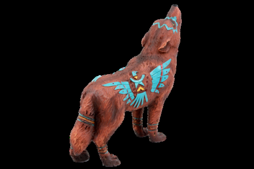 Ebros Gift Eagle Vision Native Tribal Howling Wolf Totem Spirit Figurine Collection 6.25"L