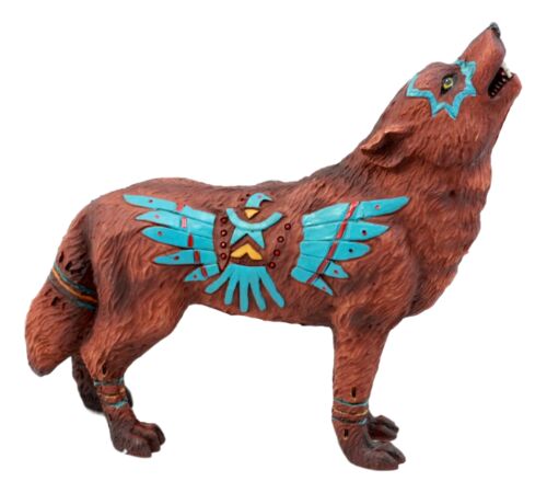 Ebros Gift Eagle Vision Native Tribal Howling Wolf Totem Spirit Figurine Collection 6.25"L