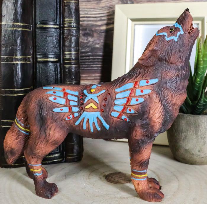ebros gift Eagle Vision Native Tribal Howling Wolf Totem Spirit Figurine Collection 6.25"L