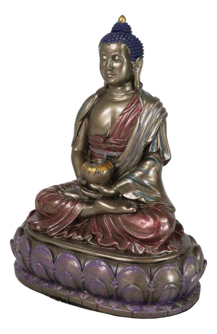 Ebros Gift Eastern Enlightenment Meditating Buddha Shakyamuni On Lotus Throne Altar Statue