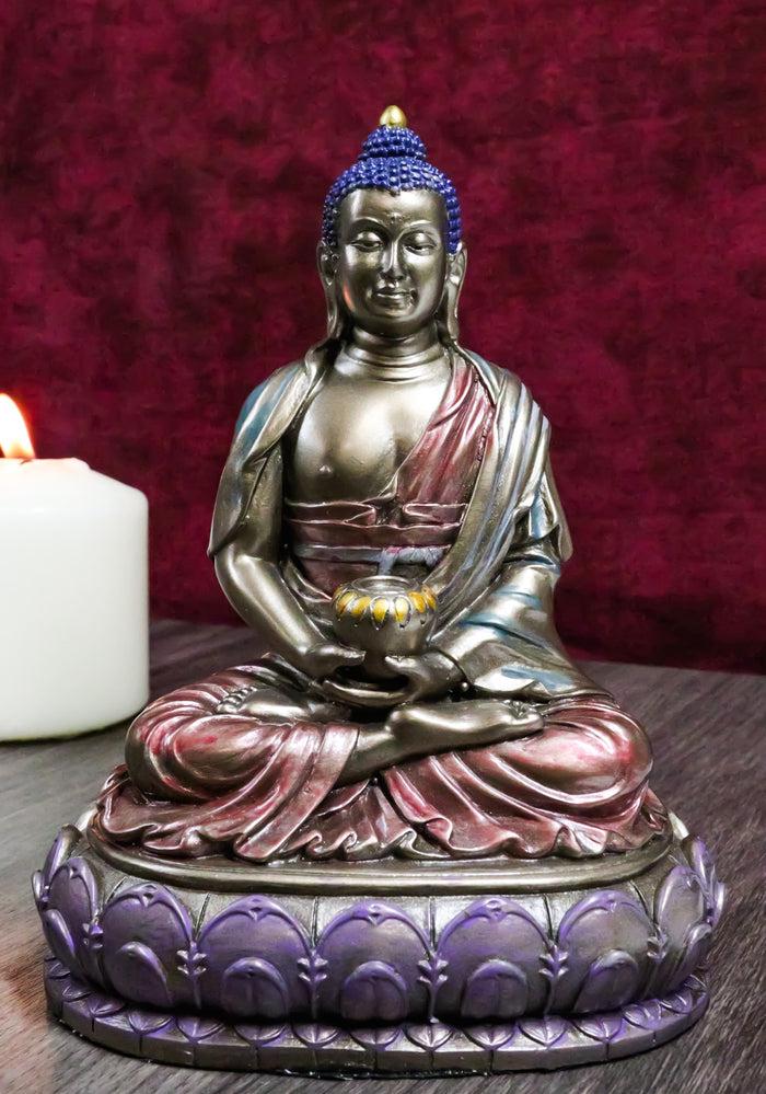 ebros gift Eastern Enlightenment Meditating Buddha Shakyamuni On Lotus Throne Altar Statue