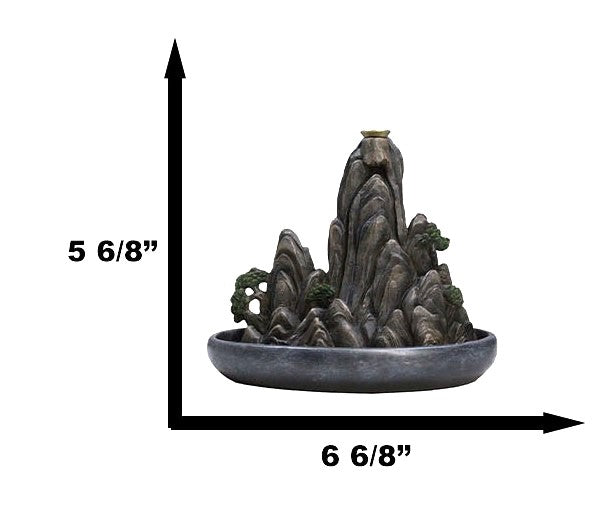 Ebros Gift Eastern Feng Shui Tranquil Zen Rocky Mountain Range Backflow Cone Incense Holder