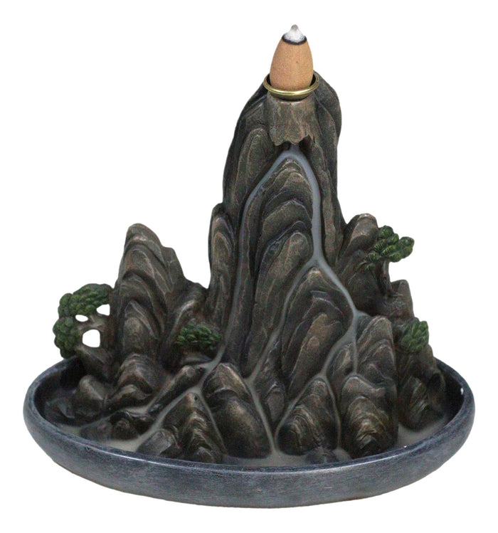 Ebros Gift Eastern Feng Shui Tranquil Zen Rocky Mountain Range Backflow Cone Incense Holder