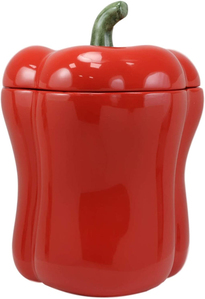 Ebros Gift Ebros 10" H Ceramic Whole Bell Pepper Vegetable Canister Container Jar With Lid